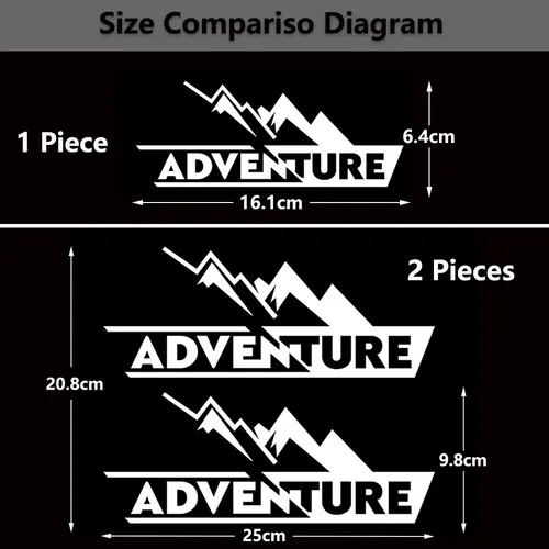 Imagen 2 del producto Pegatinas de caja de aluminio con parte superior trasera lateral para equipaje de motocicleta, calcomanías de aventura ADV