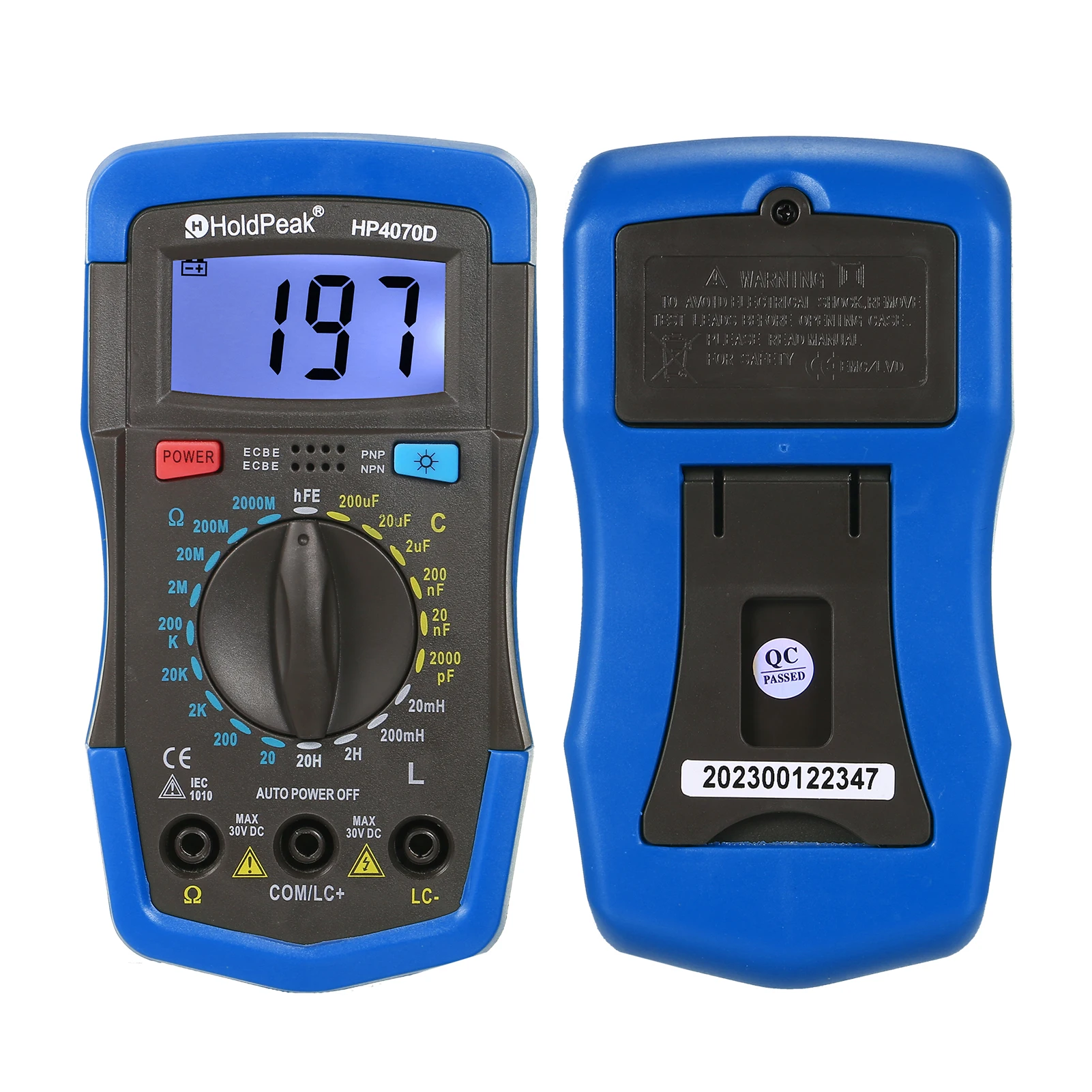 HoldPeak HP4070D Digital Multimeter LCR Tester Resistance Capacitance Inductance Transistor Testing Handheld Universal Meter