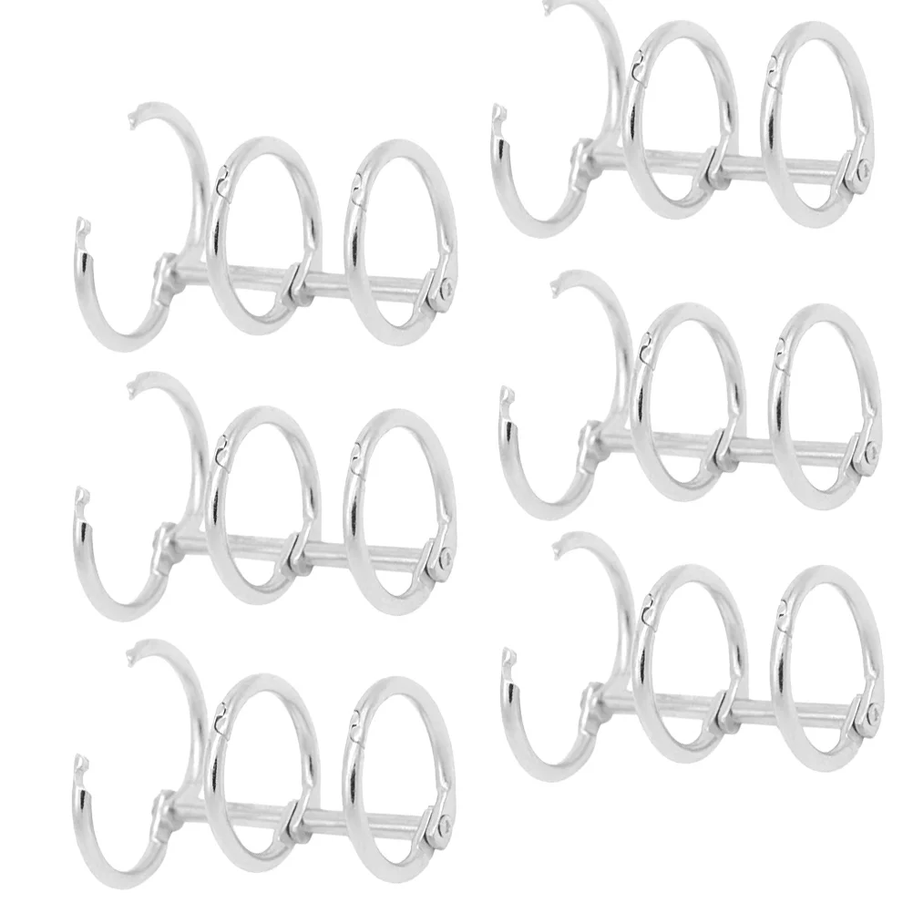 6 Stuks Binder Ringclips Metalen Sleutelhanger Kaarten Los Blad Ringen Drie-Holes Diy Book Office Notebooks