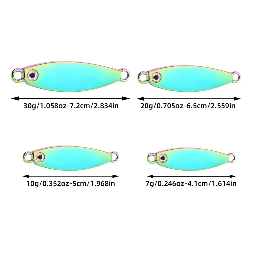 10PCS Metal Jig Fishing Lures Set Weights 7g-30g Shore Casting Jigging Fish Sea Bass Fishing Lure Artificial Bait Tackle