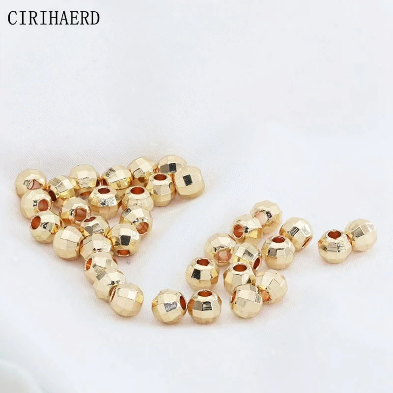 

Bracelet Making Supplies Spacer Bead 14K Gold Plated Brass Metal Beads For Jewelry Making Craft DIY Accessories Separation Beads