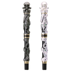 Jinhao Full Metal Rollerball Pen Snake with Skull Skeleton Pen Cap Heavy Ink Pen Fine Point 0.5mm Office Business Writing Pen