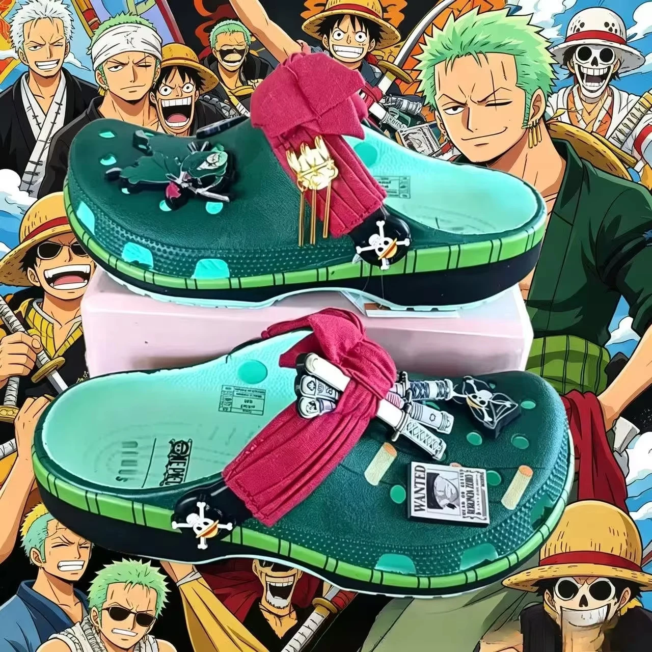 Anime One Piece Roronoa Zoro Classic Clogs Cave Shoes Men Women Non Slip Breathable Beach Garden Leisure Sandals Cosplay Gift