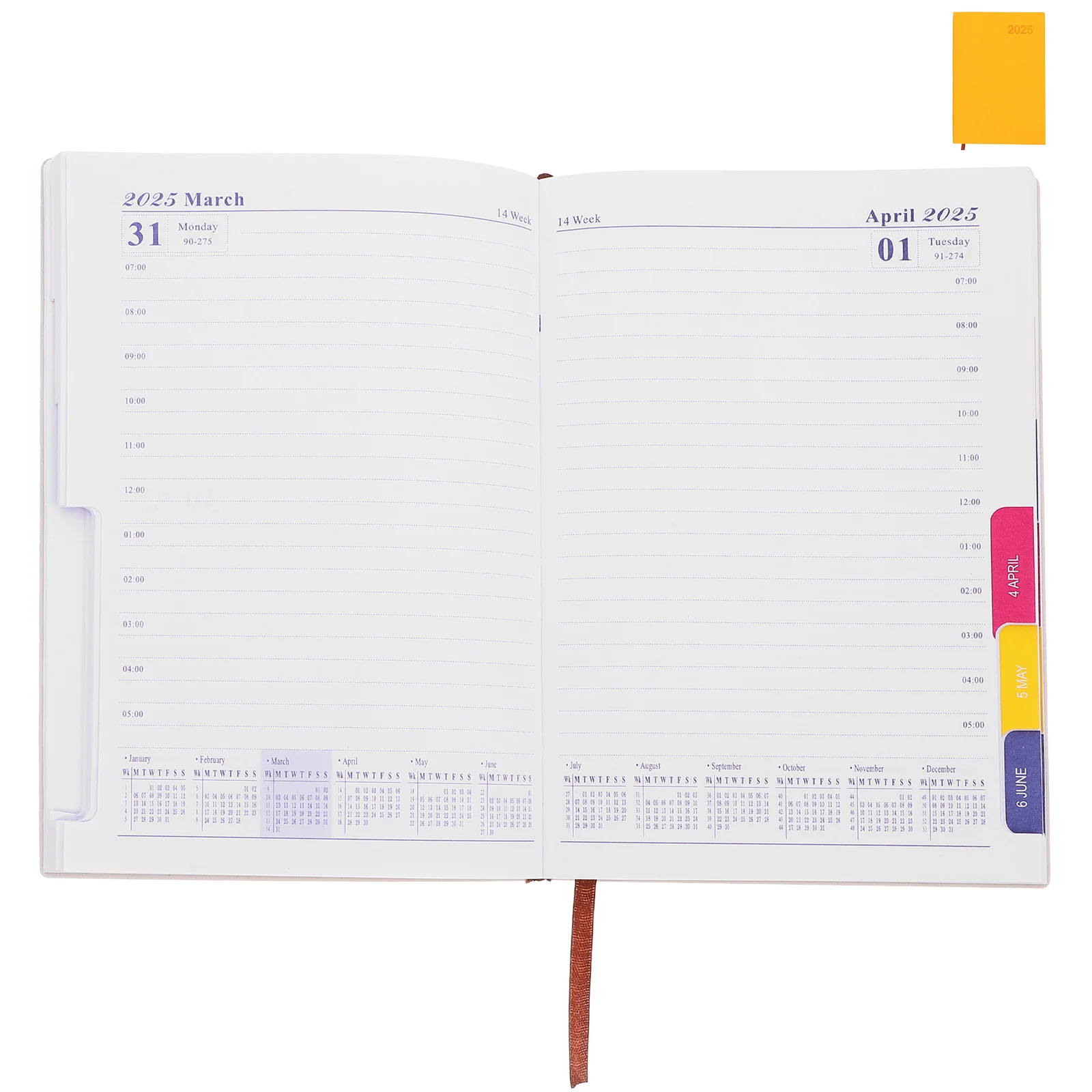 

2025 English Planner A5 PU Hardback Daily Weekly Monthly Schedule Notebook Academic Calendar School Student Teacher