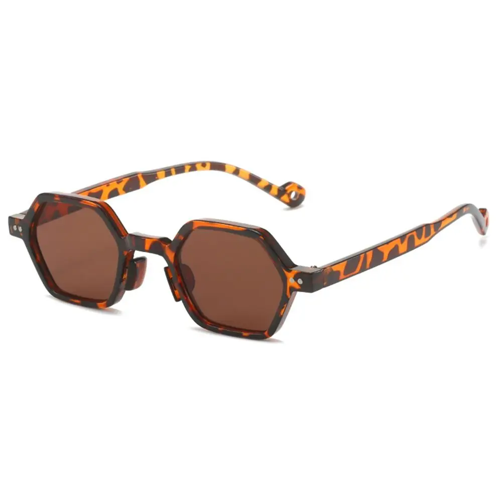 

Y2K Clear Ocean Lens Polygon Square Sunglasses Square UV400 Hexagon Shades Rivets Sun Glasses for Women & Men