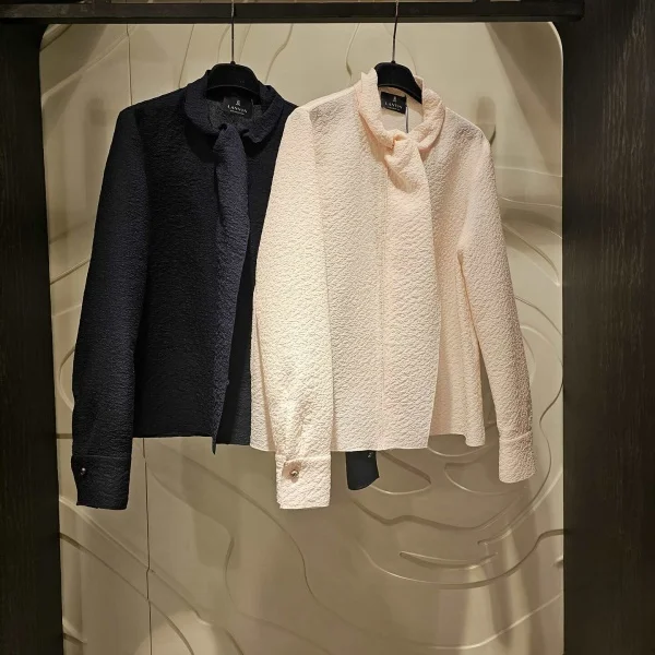 

Корейская стильная рубашка для похудения с асимметричным воротником и складками, универсальная, элегантная, модная, женская, с длинным рукавом, на пуговицах