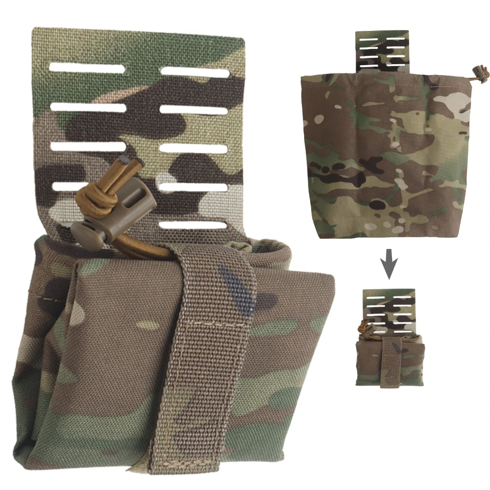 Wosport MINI Foldable MOLLE Recycling Pouch Tactical Dump Pouch Free Combination Quick Release Drawstring Bag for Airsoft