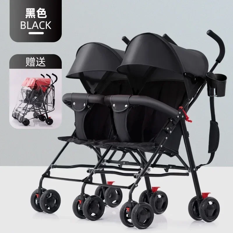 Twin Baby Stroller Ultra Lightweight Double Folding Umbrella Stroller Second Child Stroller Twin Baby