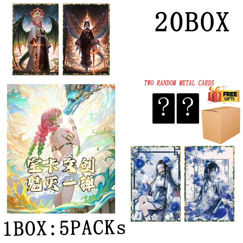 

Wholesales Demon Slayer Collection Cards Booster Box Baoka Wenchuang Acrylic Color Paper High Appearance Kids Toys Playing Cards