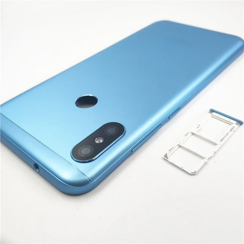 For Xiaomi Mi A2 Lite/ Redmi 6 Pro Battery Back Cover Rear Housing Metal Door Camera Glass Lens+Side Button+Sim Tray