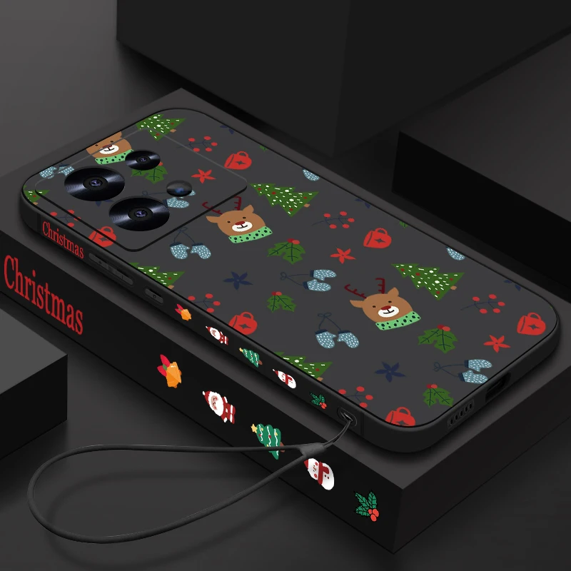 شجرة عيد الميلاد الدب نمط جراب هاتف ل Xiaomi Redmi ملاحظة 14 13 برو زائد 12 14 برو 5G ملاحظة 13C 11 13 14 4G غطاء الحبل الناعم #2