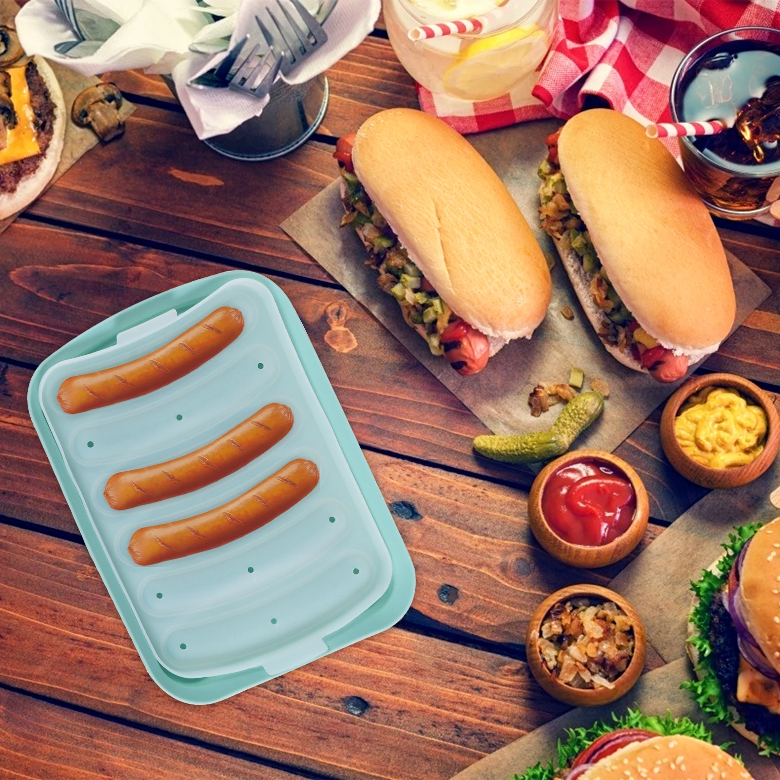 

Silicone Sausage Mold for Homemade Hot Dogs Rice Cake Molds Food Grade BPA Sausage Making Mold Tool