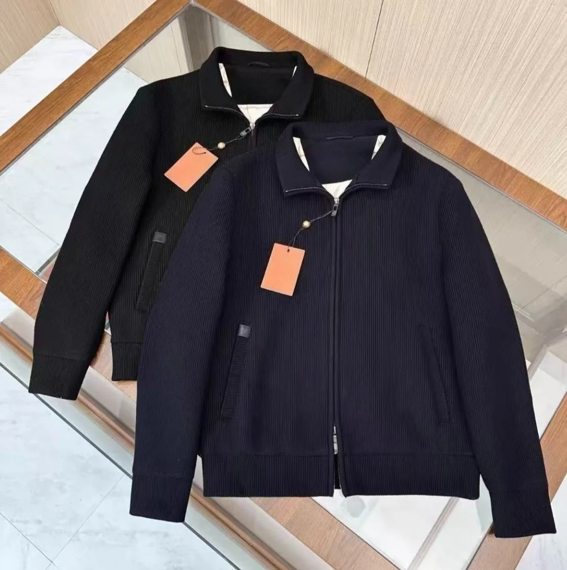 

LP трикотажная повседневная мужская куртка с воротником-стойкой из чистой шерсти 25aw