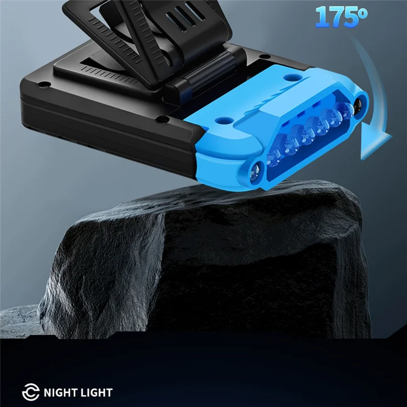 AB66-Smart Headlight Portable Camping Search Light Multipurpose For Night Fishing Black