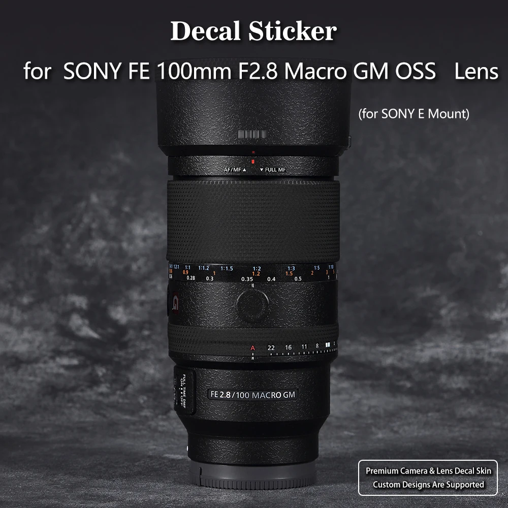 デカールスキン-sony-fe-100mm-f28-マクロ-gm-oss-sel100m28gm-レンズスキンデカール保護フィルムカバーフィルムスキンラップカバー付き