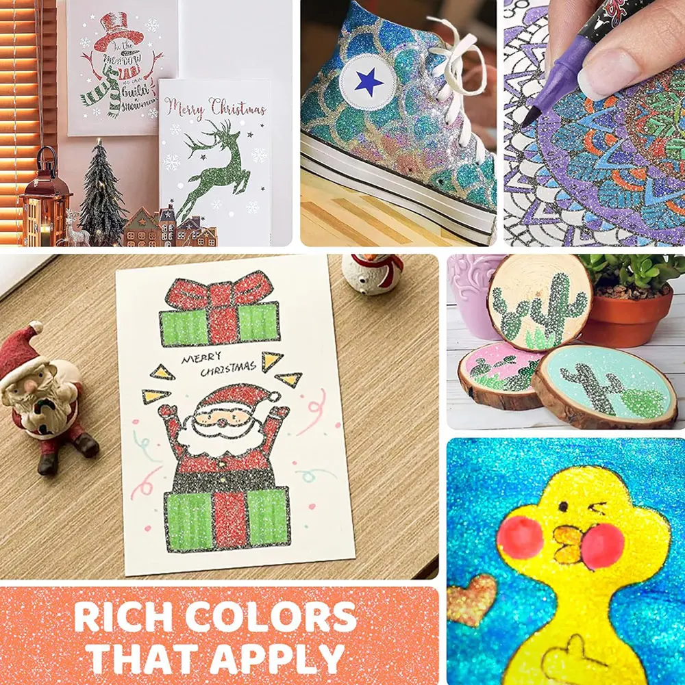 علامات فرشاة لامعة ذات طرف مزدوج، ألوان نابضة بالحياة لصنع العبث والبطاقات. مثالية للحرف اليدوية واللوازم الفنية للبالغين