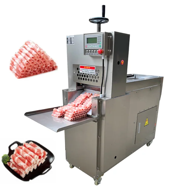 

Professional New Chinese CNC Fully Automatic Stainless Steel Blade Adjustable Thickness Lamb Roll Frozen Meat Slicer Cutting