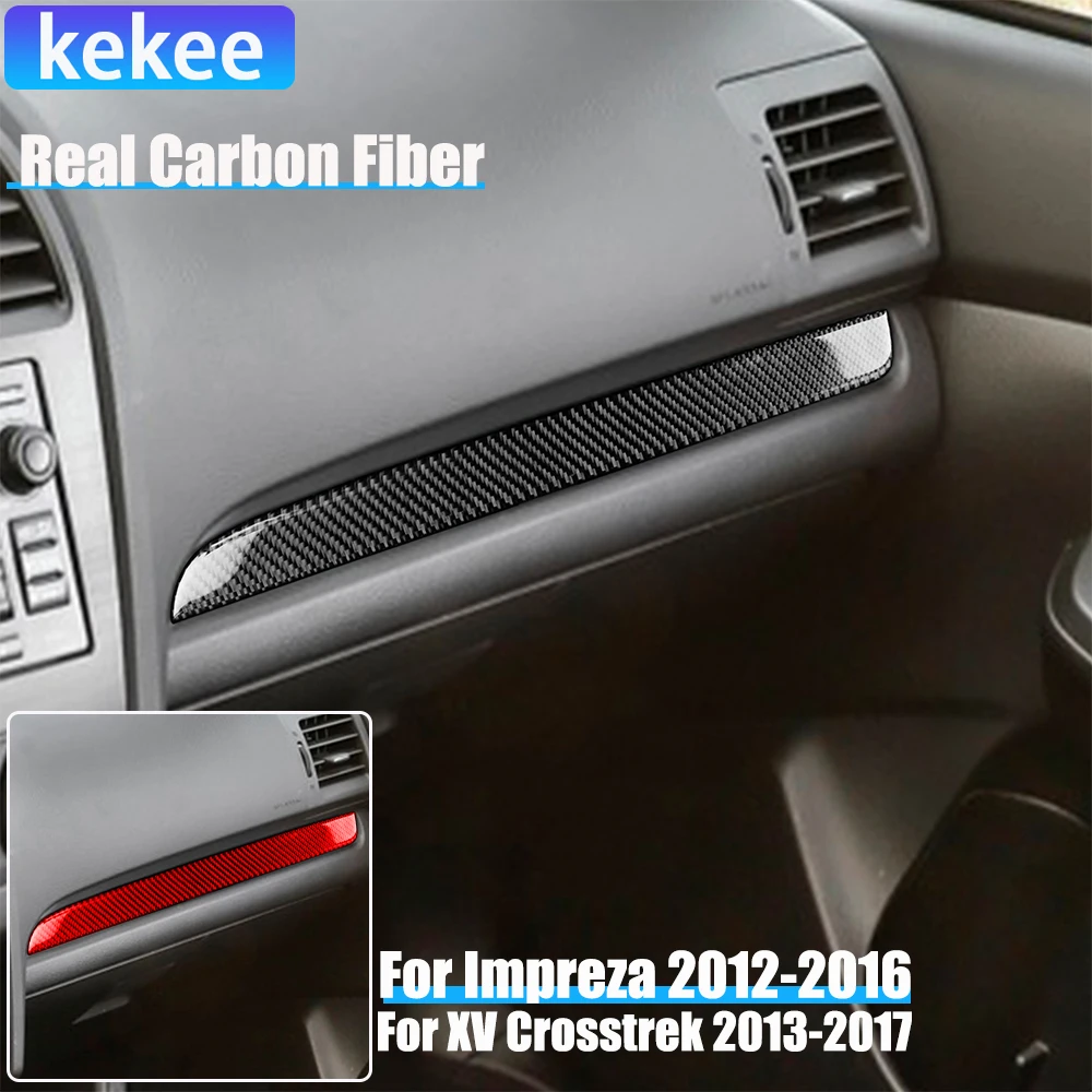 

Real Carbon Fiber Car Accessories Passenger Dashboard Cover Soft Sticker For Subaru Impreza 2012-2016 XV Crosstrek 2013-2017
