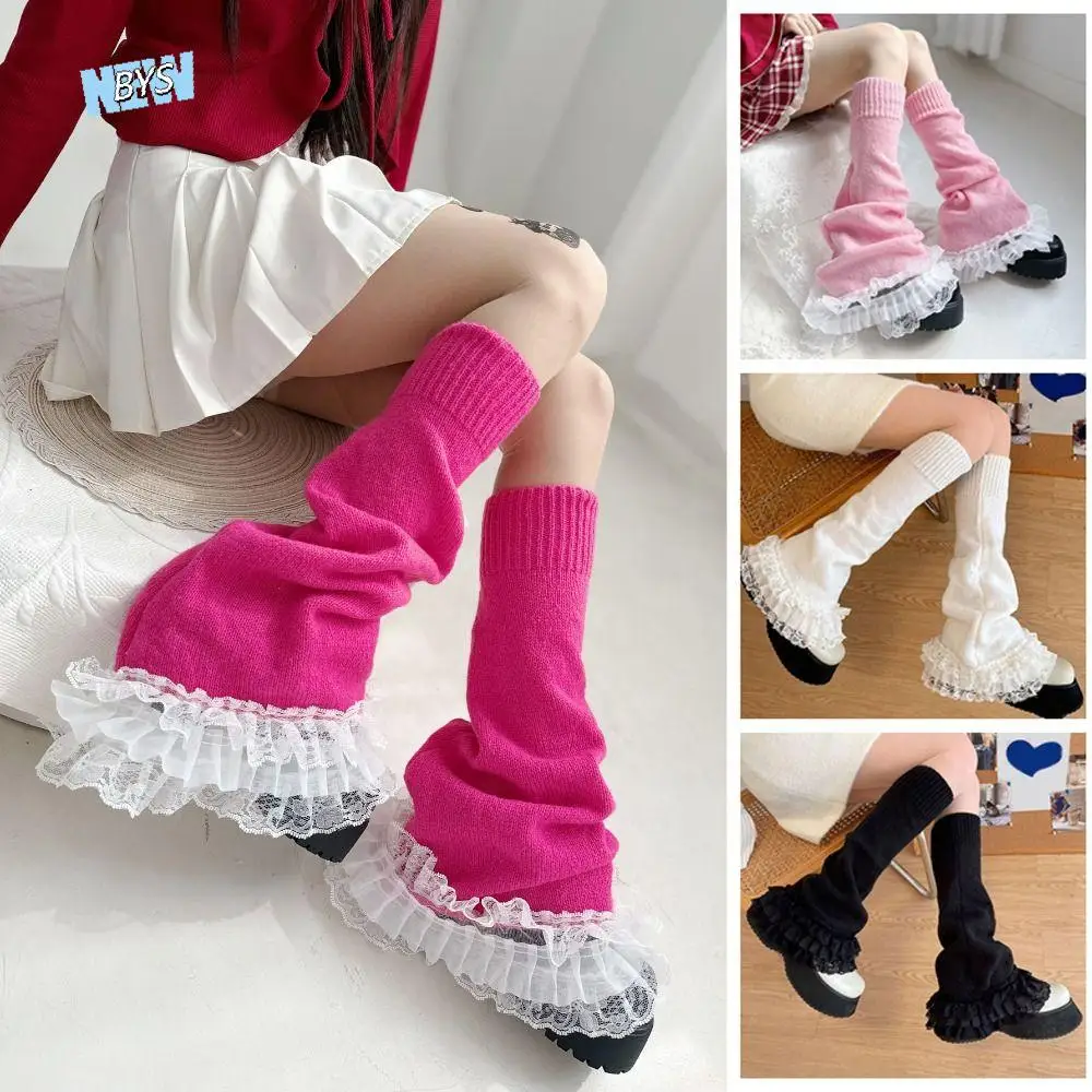 

Kawaii Ballet Style Lace Leg Warmers Y2k Sweet Elephant Leg Socks Pile Socks JK Knee High Girls Stockings Streetwear
