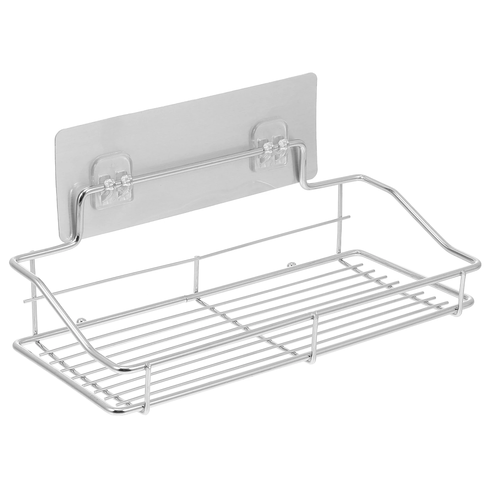 

Wall mounted Storage Rack Stainless Steel Nail free 304 Hollow Design Strong Capacity Kitchen Bathroom Toiletry Holder Space