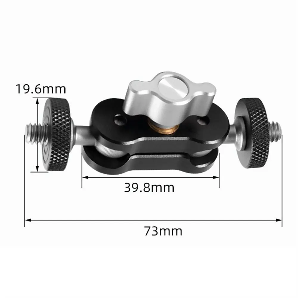 Double Ball Head Camera Magic Arm Aluminum Alloy 1/4 Inch Screw Ball Magic Arm Adjustment Load 2kg Magic Arm Bracket