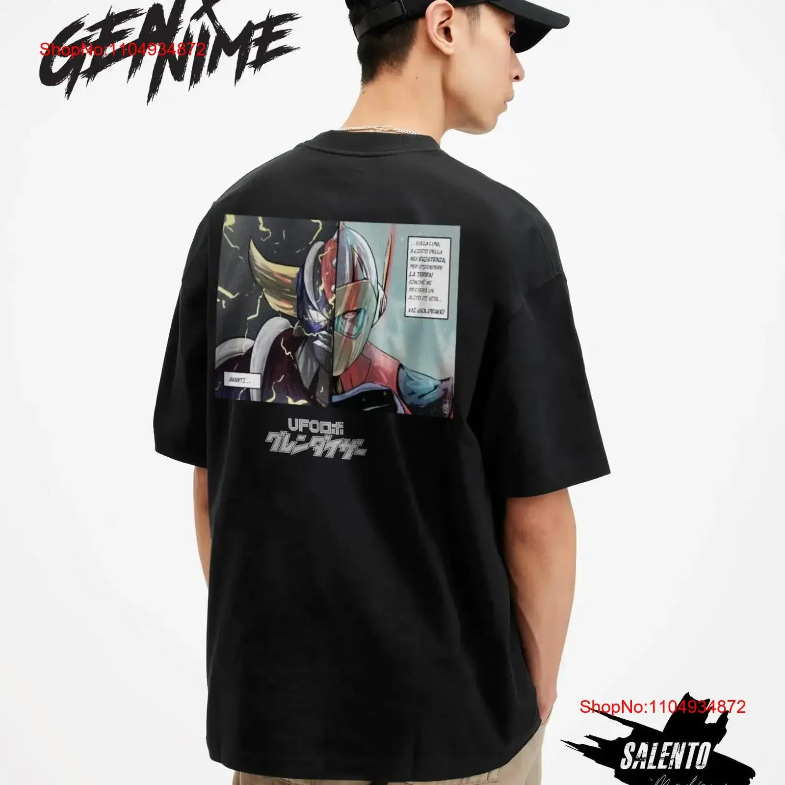 

GOLDRAKE v ACTARUS 280GSM Boxy T shirt vintage Washed Unisex Soft Comfortable homme graphic Top For Everyday Wear Casual