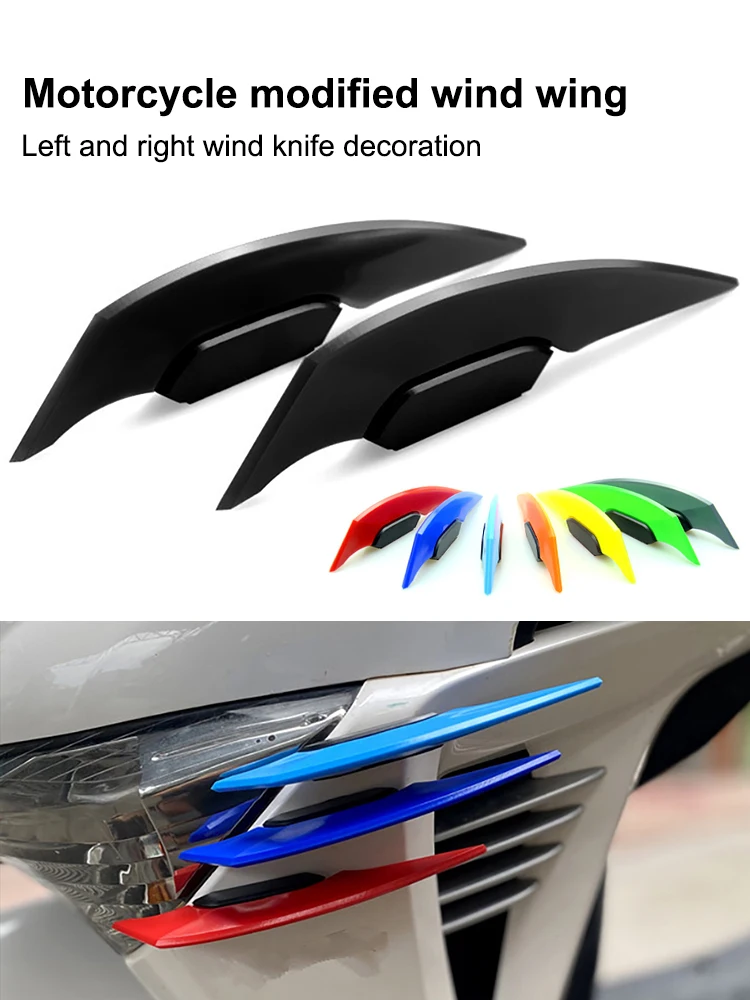 1Pair Universal Motorcycle Winglet Aerodynamic Spoiler Wing With Adhesive Motorcycle Exterior Decoration Sticker For Motorbike