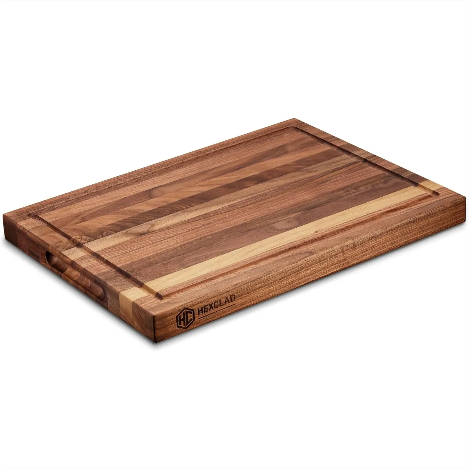 

Walnut Cutting Board, Double-Sided with Juice Groove & Recessed Handles, Durable Scratch-Resistant Hardwood for Chopping