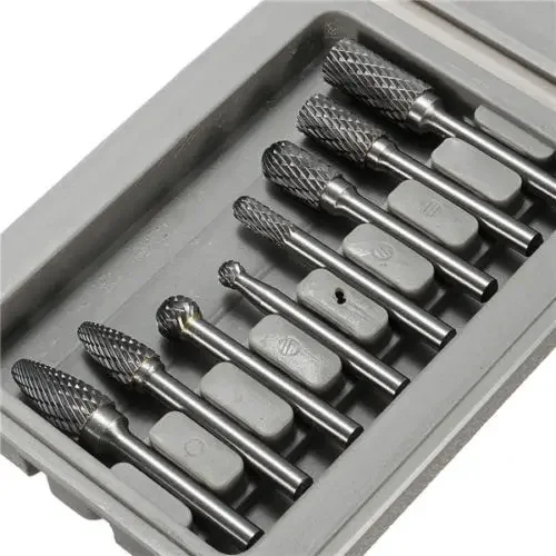 8pcs Set Double Cut Carbide Rotary Burrs Bit CNC Engraving 1/4