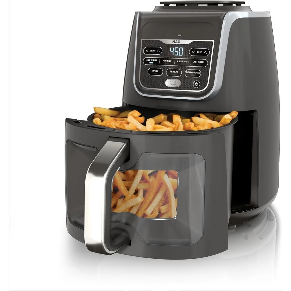 

5.5-QT acity, 7 unctions: Max Crisp, Air Roast, Bake, Reheat, ydrate, and more, up to 450°,