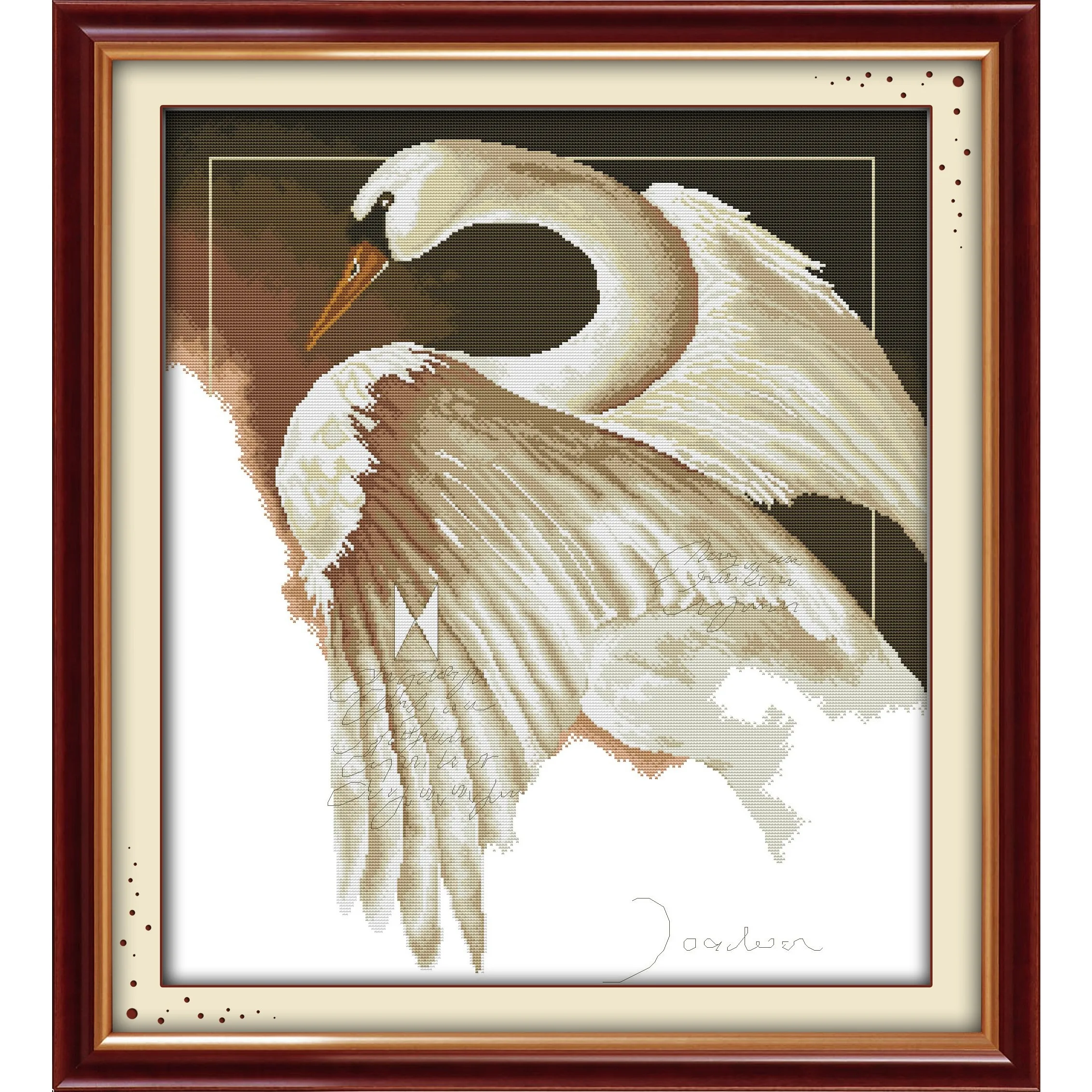 

Soulgift News Pre-Printed Cross Stitch Kit, Stamped Aida Fabric with DMC Threads, Embroidery Kit - A Swan