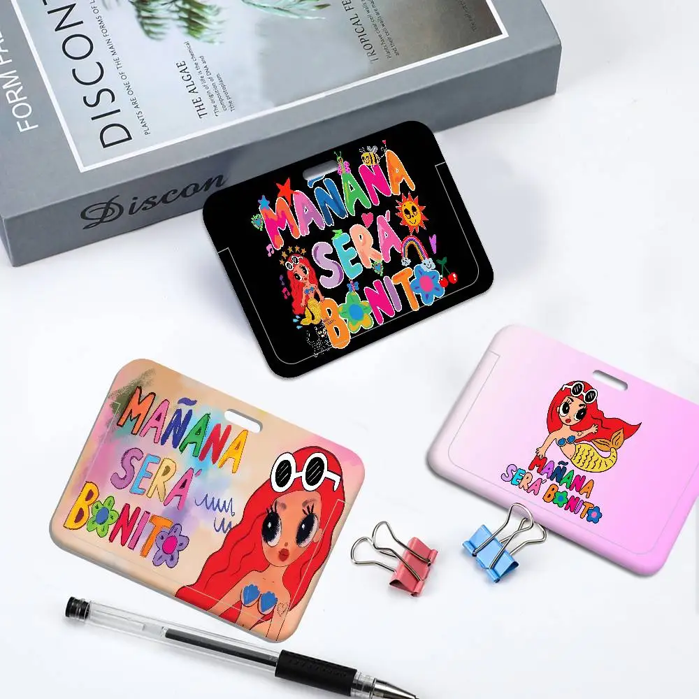 K-Karol G Mañana Será Bonito Porta Tarjetas de Identificación y Credenciales con Cordón para Mujer y Niña, Soporte para Tarjetas de Visita