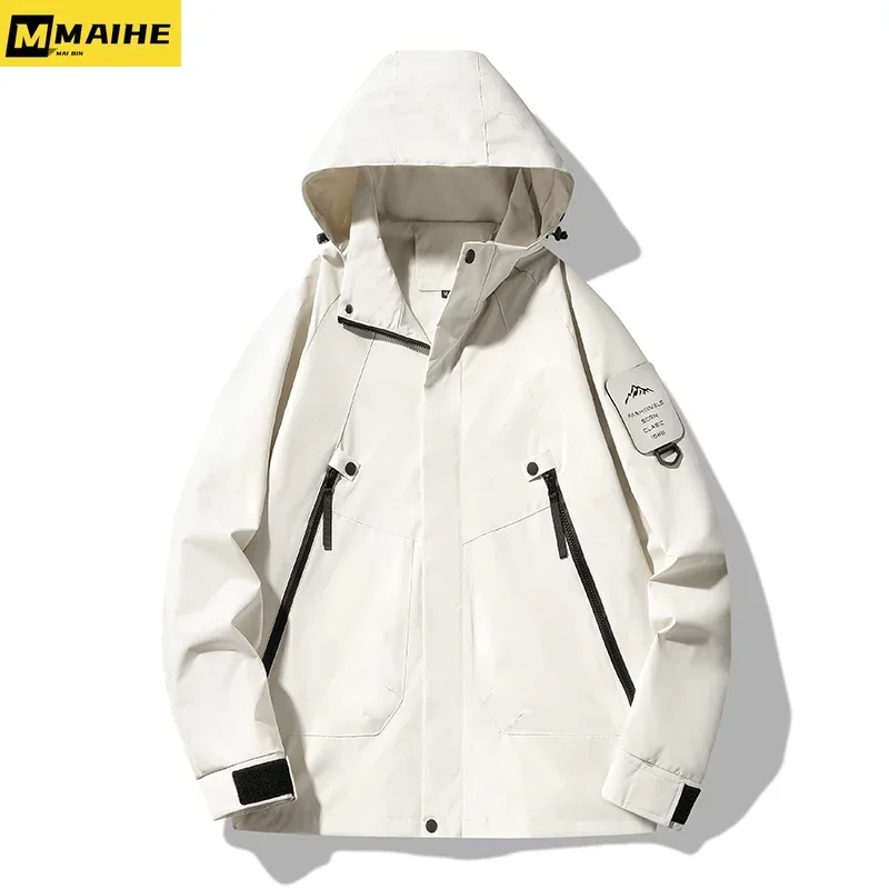 Gorpcore Jacket Waterproof Multi-pocket Hooded Windbreaker For Men And Women New Spring Street Fashion Camping Sport Zipper Coat