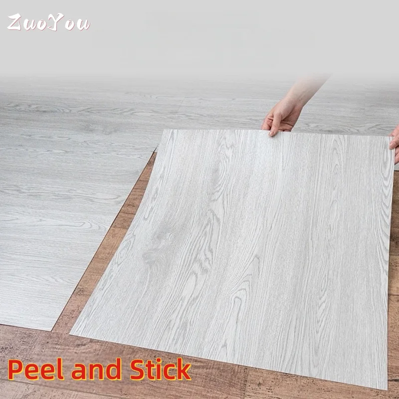 

Imitation Wood Grain Floor Stickers Waterproof Anti-Slip for Kitchen Bedroom Peel and Stick PVC Wall Sticker DIY Home Decoration