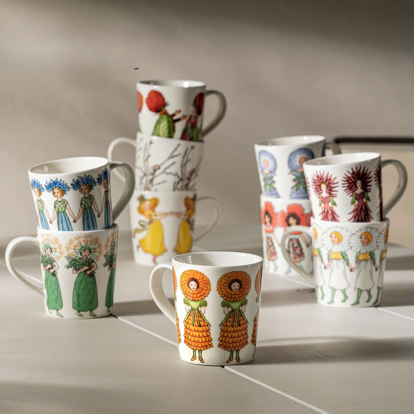 

Nordic ceramic water cup fairy tale mug blue uncle