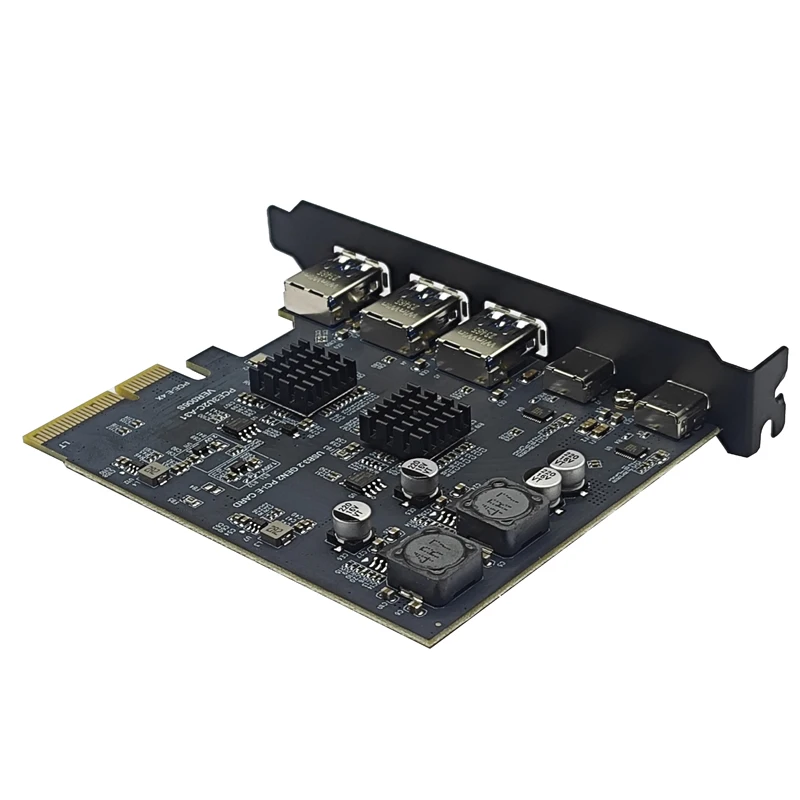 Karta rozszerzeń USB PCI Express X4 do 2 portu USB C + 3Port USB3.2 Gen2 10Gbps Adapter PCI-e do 3.1 USB typu C HUB do pulpitu