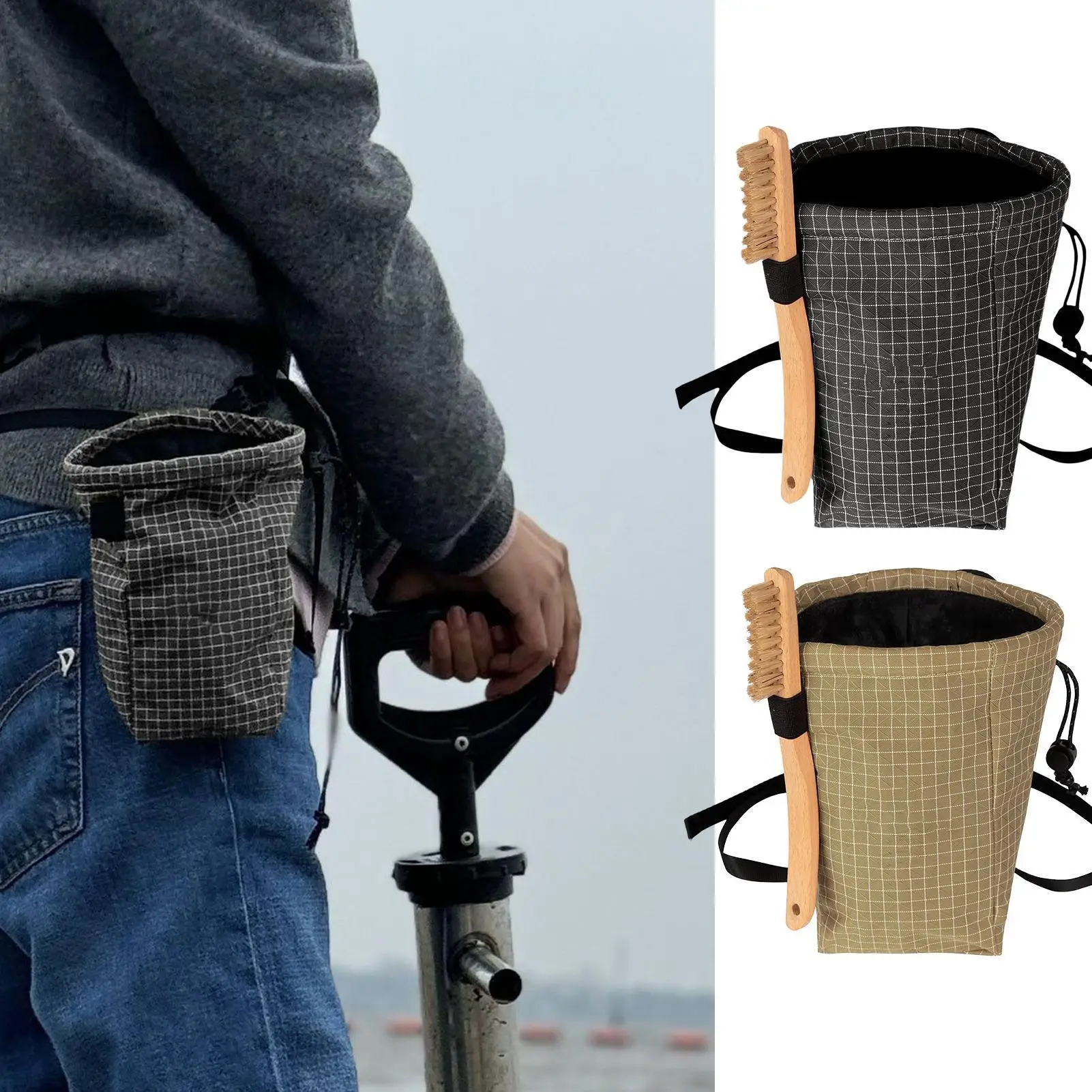 Bolsa de polvo de magnesio para escalada en roca, montañismo, levantamiento de pesas, bolsa de tiza de magnesio con tiza resistente al desgaste y a los arañazos