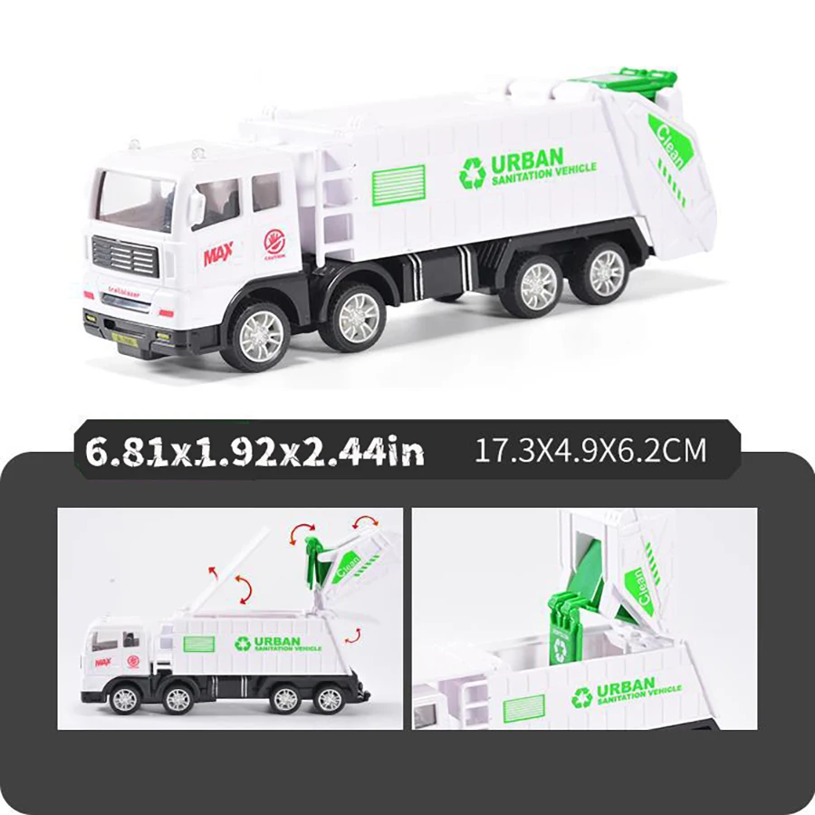 1 قطعة لعب الأطفال الجمود سيارة الصرف الصحي شاحنة نفايات تنظيف الرش الإنقاذ سيارة محاكاة سيارة لعبة نموذج الأولاد الهدايا Puz #4