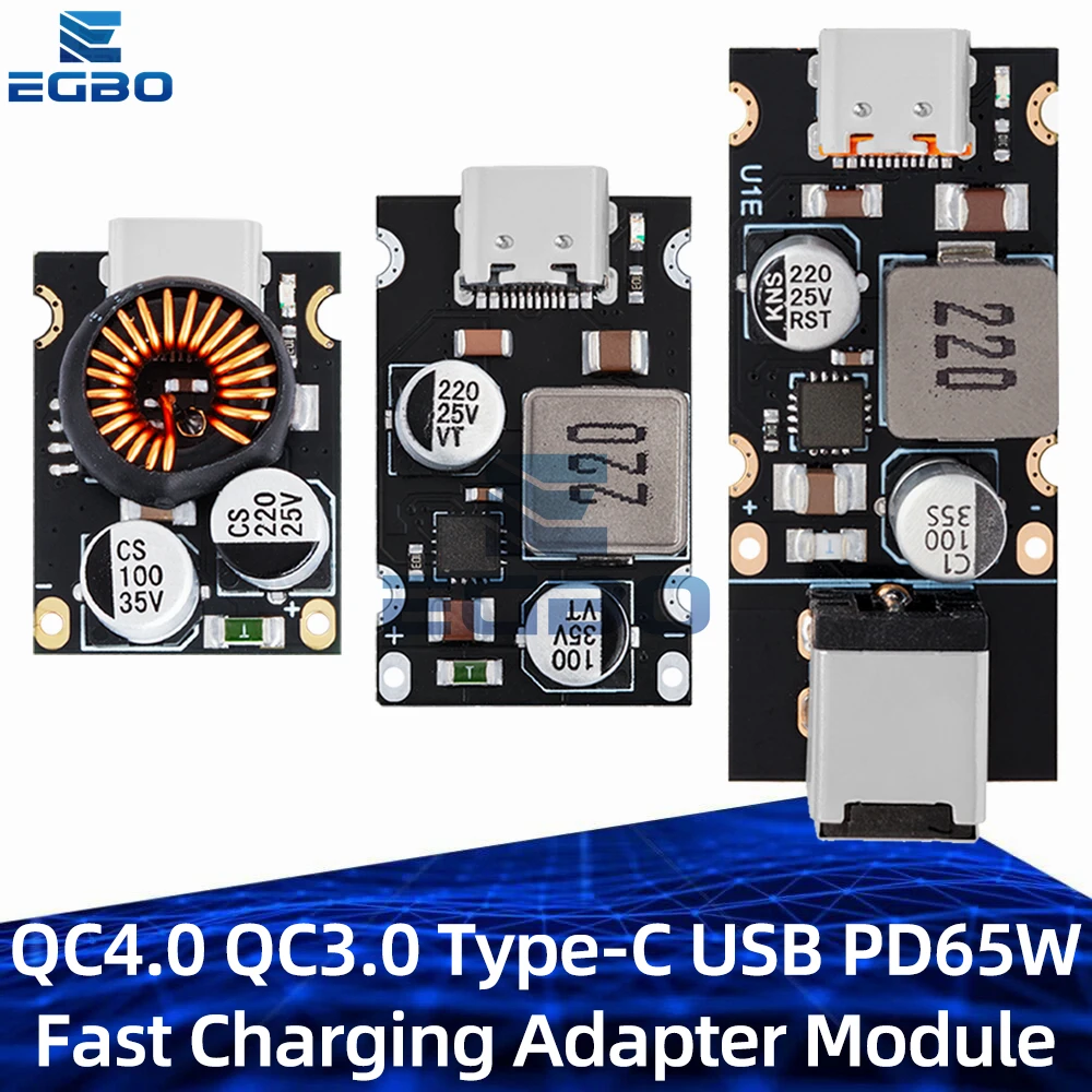 QC4.0 QC3.0 Type-C USB PD65W Fast Charging Adapter Module DC8-32V 3.25A 65W Step Down Module For Huawei SCP/FCP Apple PD