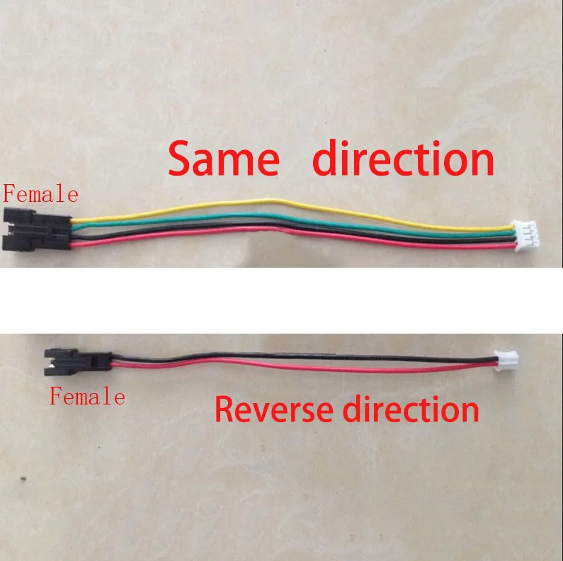 50CM 500mm PH2.0 3Pin SM2.54 PH SM 3P 22AWG SM-3P female to PH2.0-3P black red terminal connector