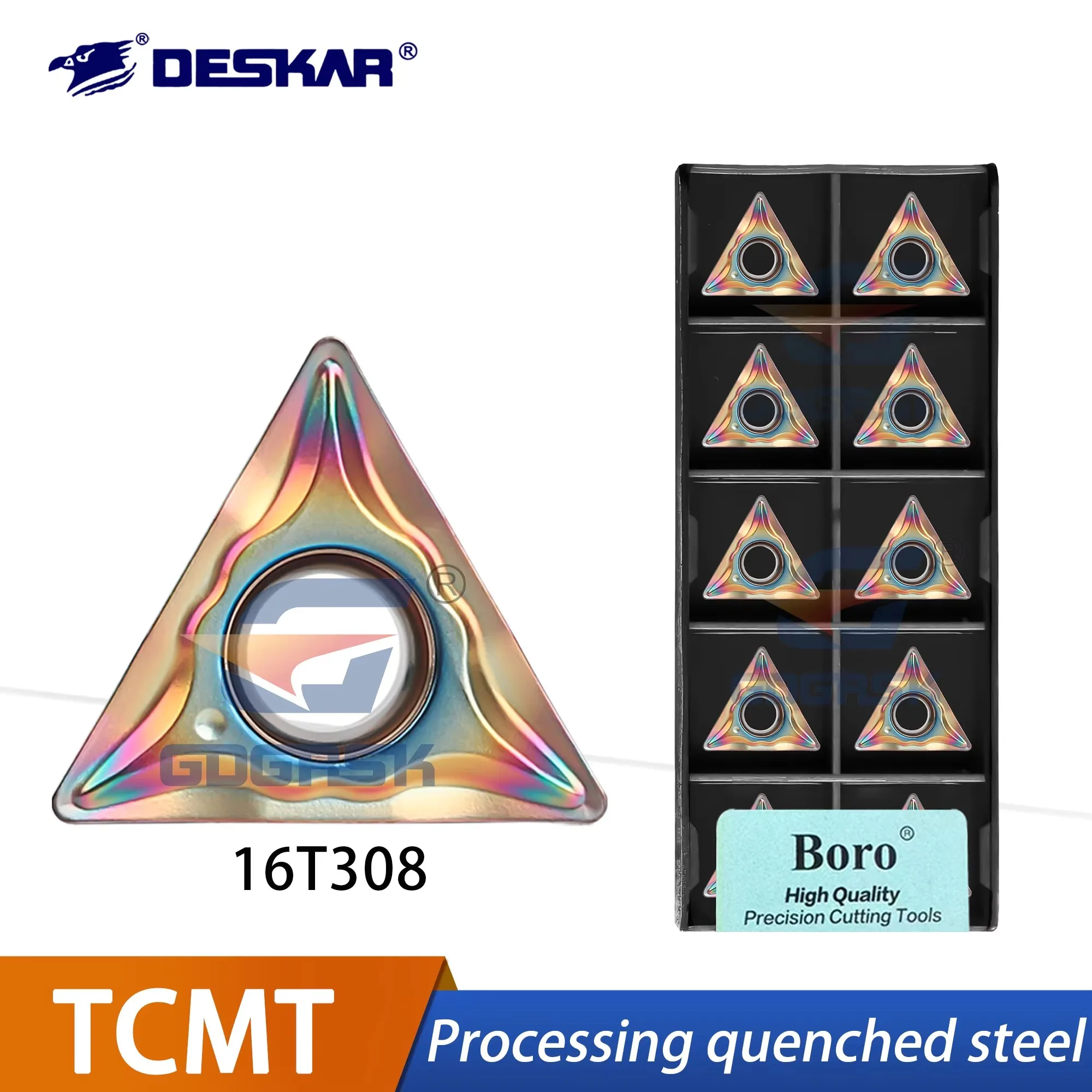 DESKAR TCMT Series TCMT110204-LM TF918 TCMT110208-LM TF918 Outer Circle Inner Hole Turning Inserts For Quenched Steel Processing