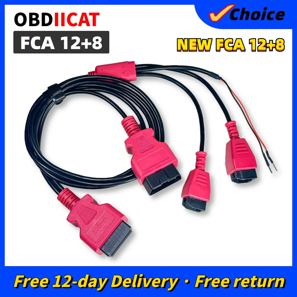 Upgraded FCA 12+8 Adapter For Chr-ysler OBD2 Diagnostic Cable Connector 12 Pin Adapter To 8 Pin