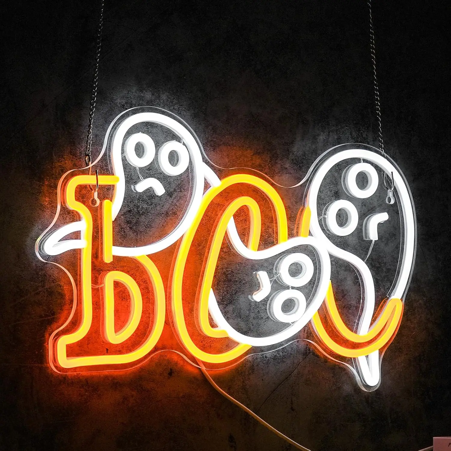 

Boo Ghost Neon Signs Led Lights Halloween Decoration Dimmable Home Party Bar Wall Room Decor USB Powered Lamp Art Design Signs