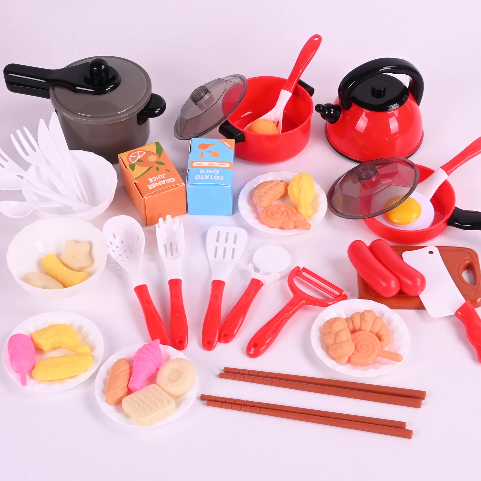 Simulatie keukengerei voor kinderen, schattig babykukenspeelgoed, complete kookset, verjaardagscadeaus voor mannen en vrouwen