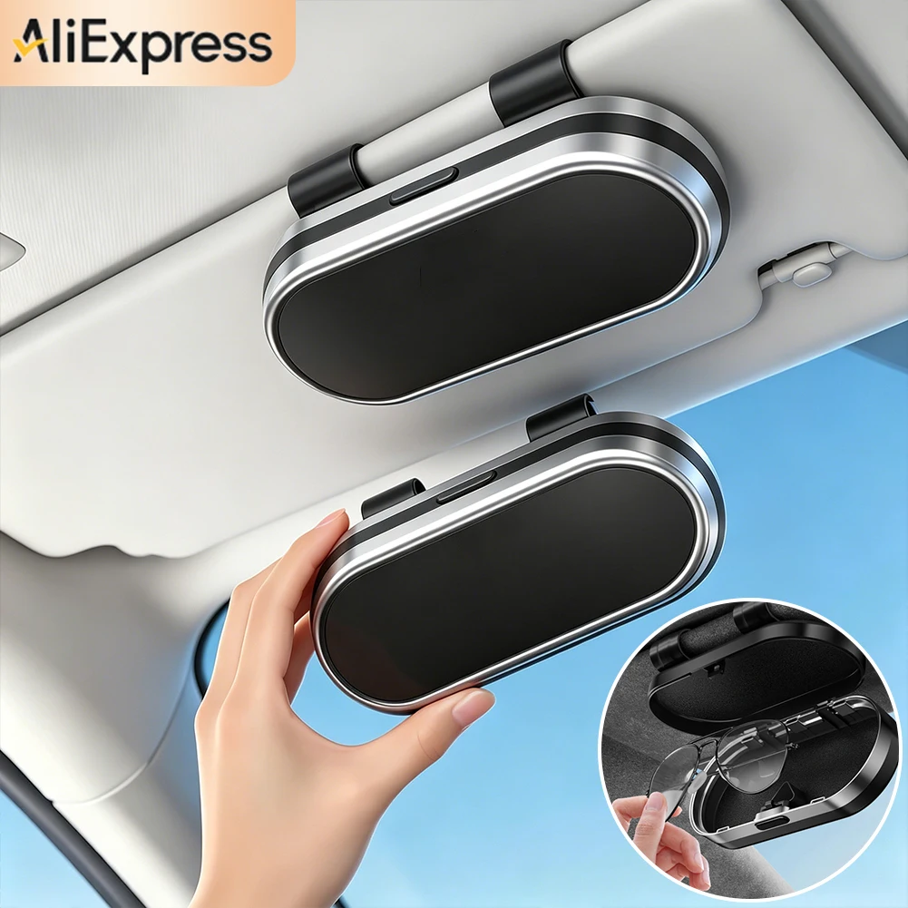 Car Sun Visor Sunglasses Storage Box One Touch Open Glasses Case Accessories For SEAT Ibiza Arona Leon Ateca Tarraco Mii FR FR