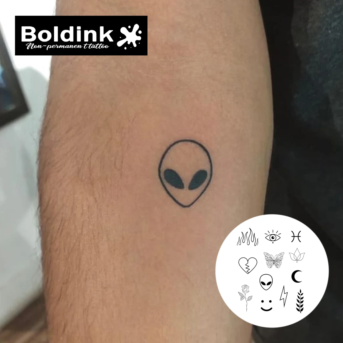 الرموز غريب الأطوار الوشم المؤقت، آخر حتى 15 يومًا التكنولوجيا الجديدة ماجيك ملصق شبه دائم مقاوم للماء.