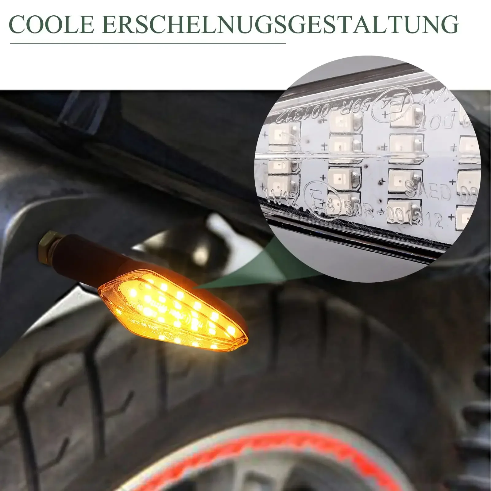 4 Stück Motorrad Geländewagen LED Blinker Universal 12V E-Mark zertifizierte Blinker Blinker Blitz