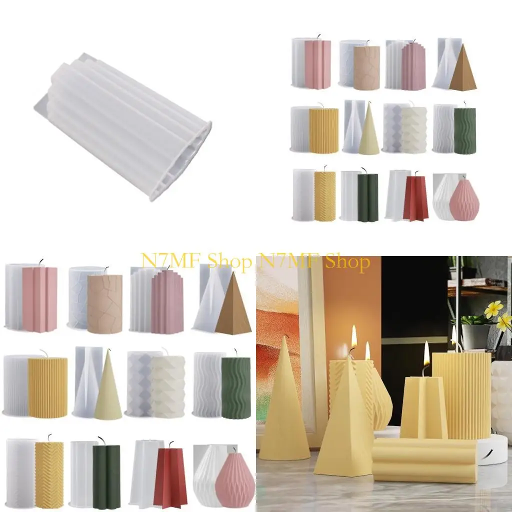N7MF Cone Molds,Pillar Silicone Mold for Candle Making Stripe Mold