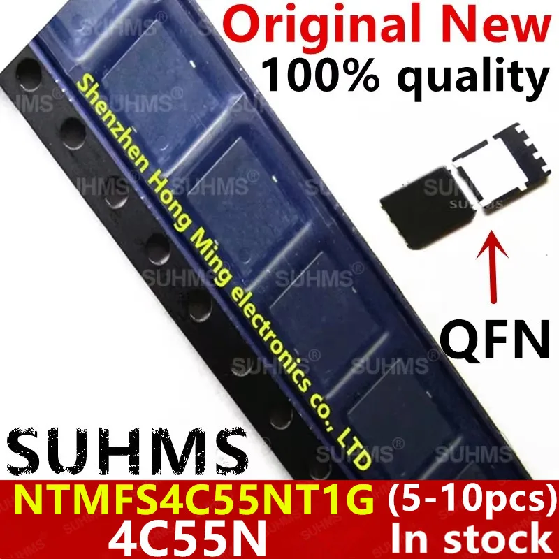 (5-10 piezas) 100% nuevo conjunto de chips NTMFS4C55NT1G NTMFS4C55N 4C55N QFN-8