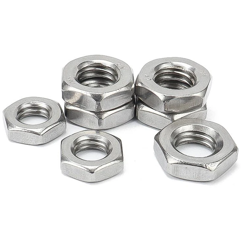 20/10/1pcs 316 Stainless Steel Flat Hex Hexagon Wafer Low Thin Jam Nut M3 M4 M5 M6 M8 M10 M12 M14 M16 M18 M20 M22 M24 M27 M30